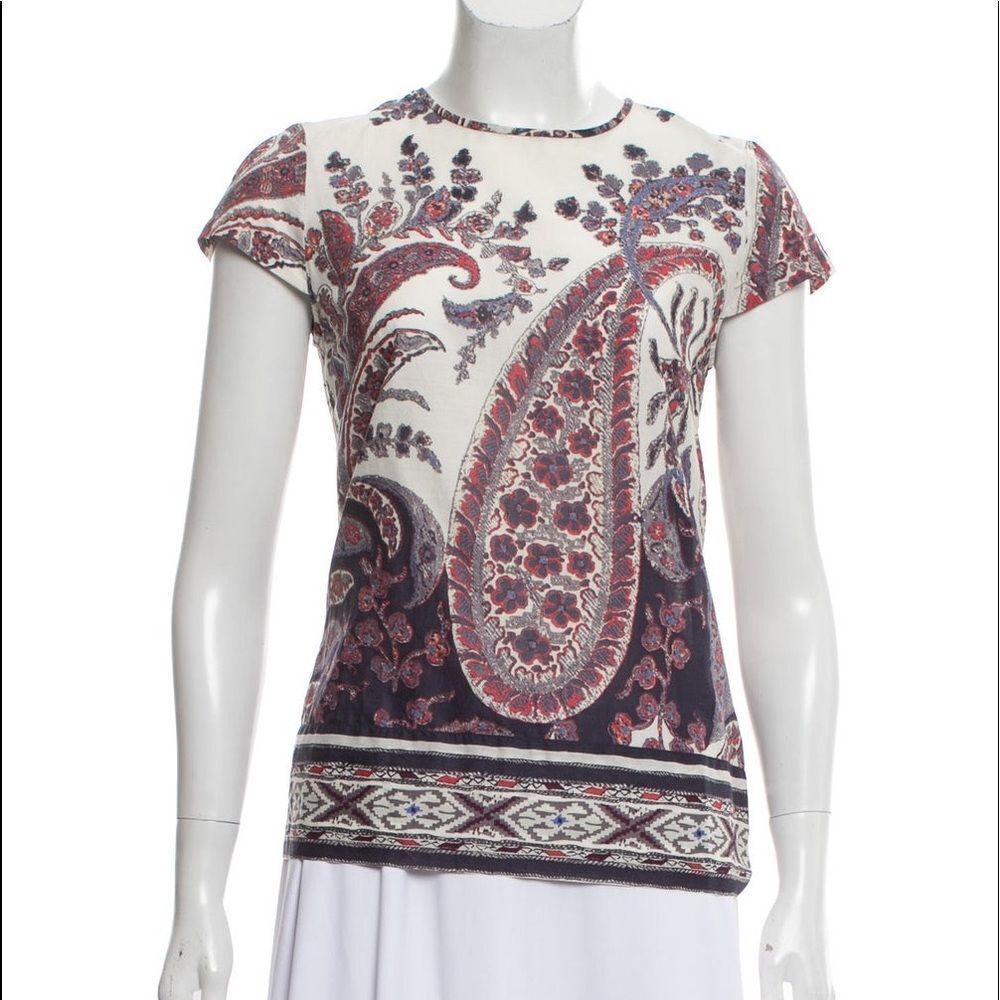 — ISABEL MARANT — Printed Cap Sleeve Top Size:‎ S